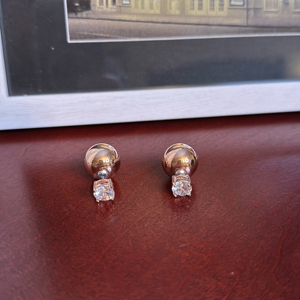 Anne Klein rose gold ball back studs